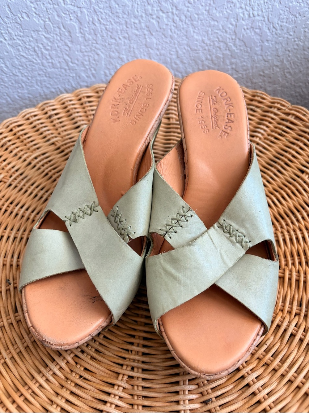 Kork Ease Platforms in Mint Green - Size 8 / 38